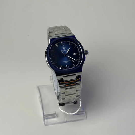 Ticarto Menās Blue Dial Stainless Steel Watch