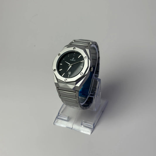 Hublot Menās Black Dial Stainless Steel Watch