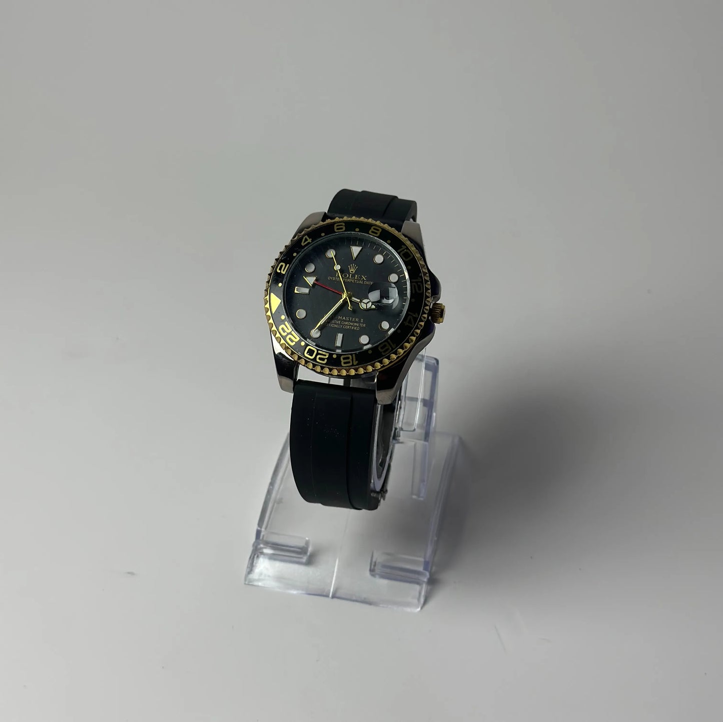 Rolex GMT‑Master II “Black‑Gold-Green” – Rubber Strap