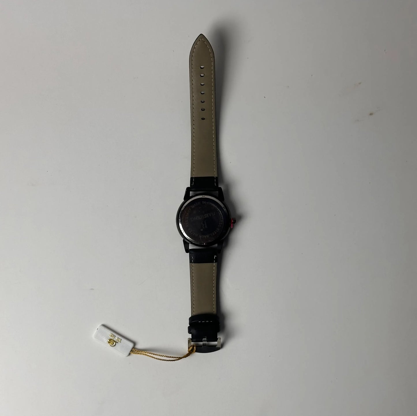 Baisheng Skeleton Dial Watch – Silver Case, Black Leather Strap
