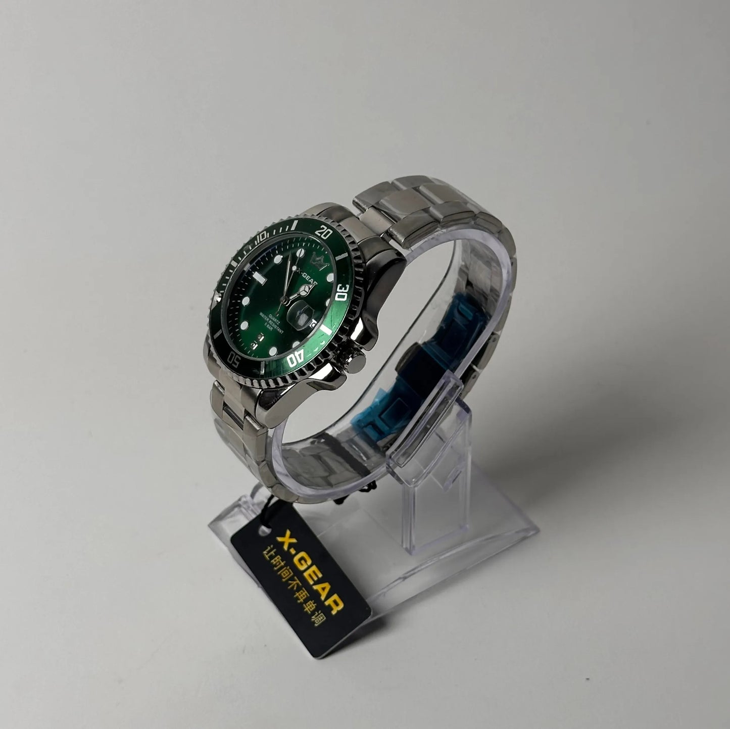 X‑Gear Men’s Watch – Green Dial, Green Rotating Bezel
