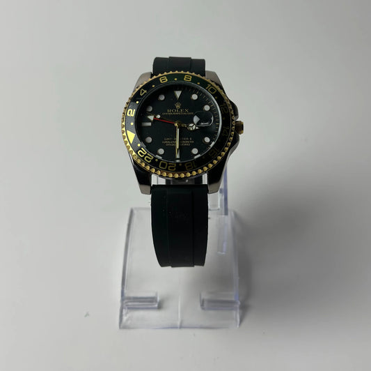 Rolex GMT‑Master II “Black‑Gold-Green” – Rubber Strap